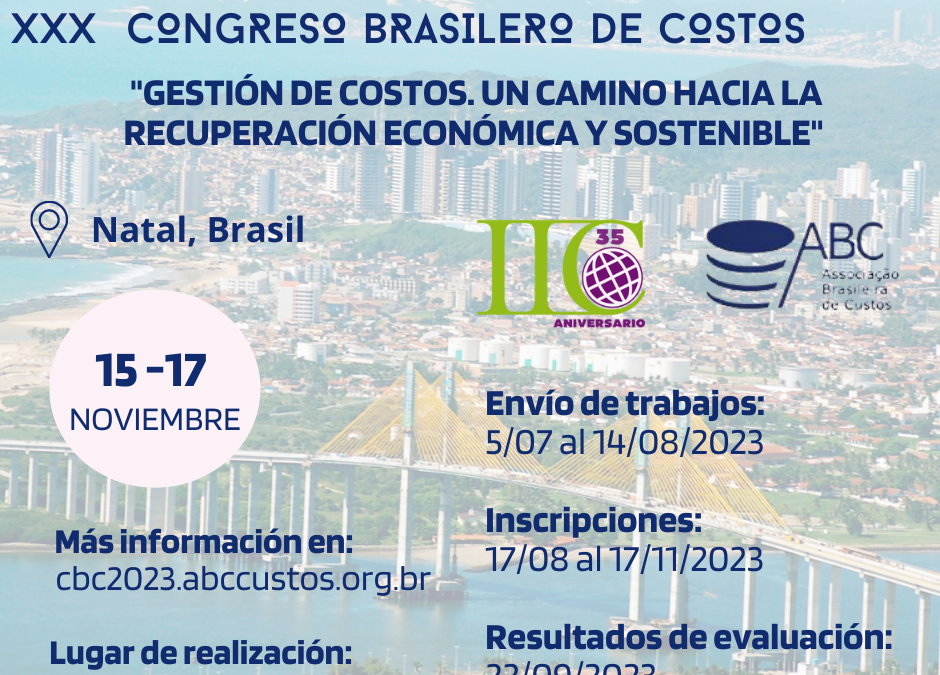 XVIII Congresso Internacional de Custos / xXXX Congresso Brasileiro de Custos